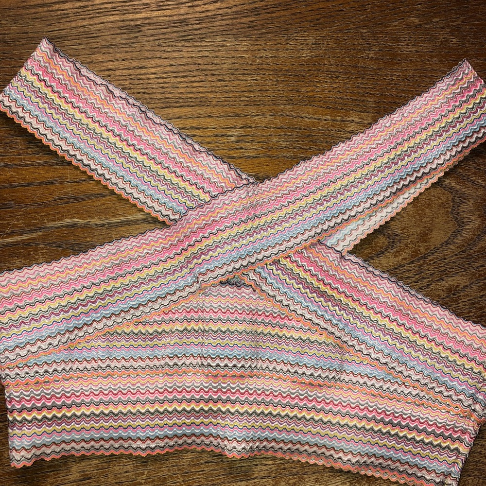 Kids Chevron Stripe Cross-Back Halter Top Pink Multi